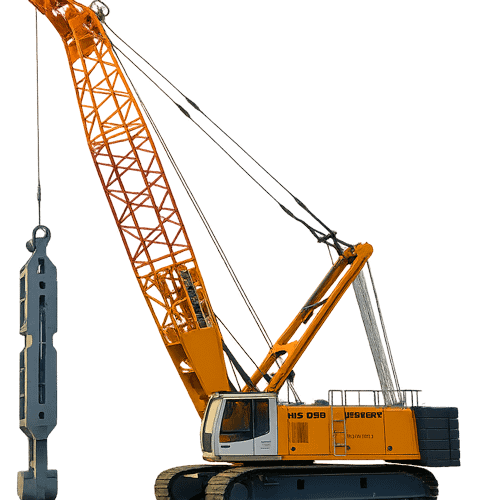 Engin de fondations spéciales type grue hydraulique avec outil de battage vertical